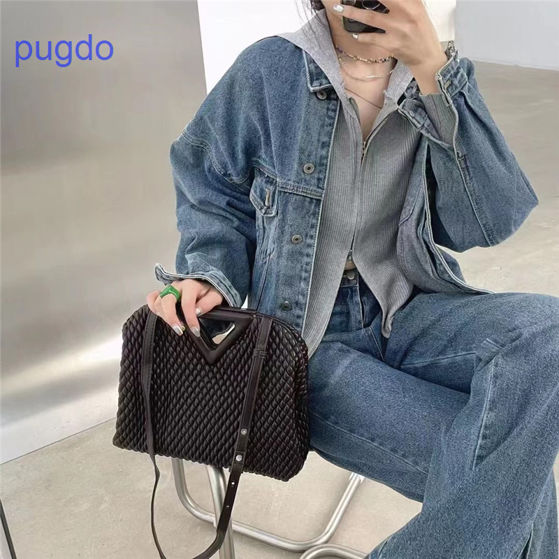 

Bottegas Bag Designer Bottegas Point Handbags Venetas Online Sale Fashion Inverted Triangle Clip 2023 Litchi Pattern Cloud H9gc, Green