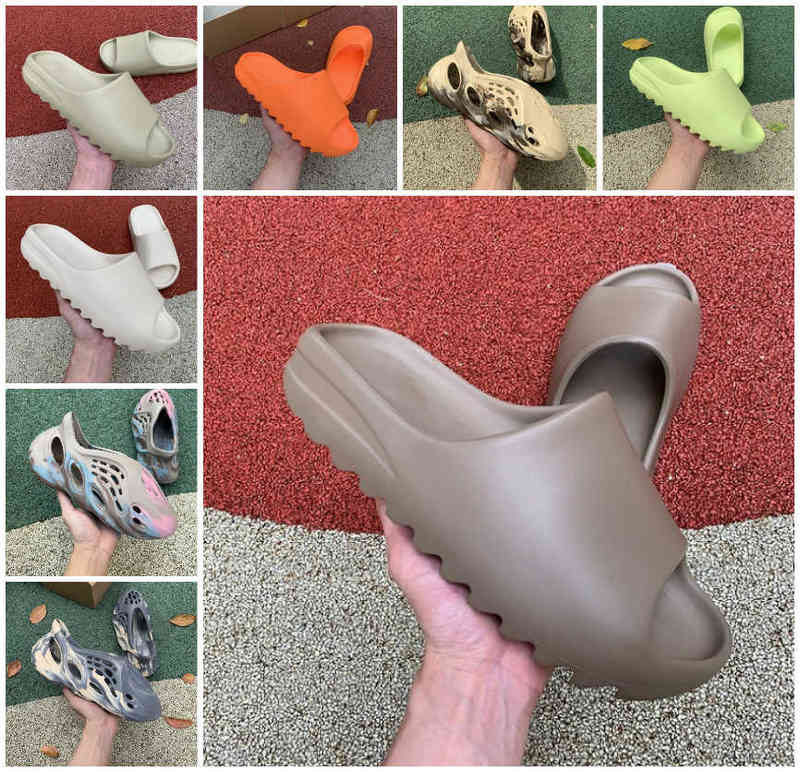 

Slippers Designer 2022 SLIDES Slippers Desert Sand Summer Brown Flat Mens Women Mineral Blue Beach Resin SLIDE Sandal Graffiti Bone Rubber MXT Moon, F005