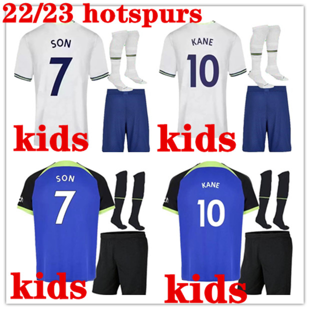 

2022 2023 SON DELE BALE KANE SPURS soccer jersey BERGWIJN HOJBJERG LO CELSO 2022 2023 Tottenham LUCAS football shirts uniforms kids kit socks, 21/22 away no socks