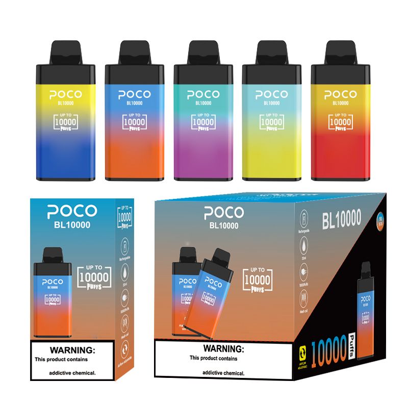 

POCO BL 10000 Puff Disposable E-cigarettes Vape Pen With Airflow Control Rechargeable 650mAh Battery Mesh Coil 20ml Prefilled 0% 2% 5% Pod Big Vapor Kit