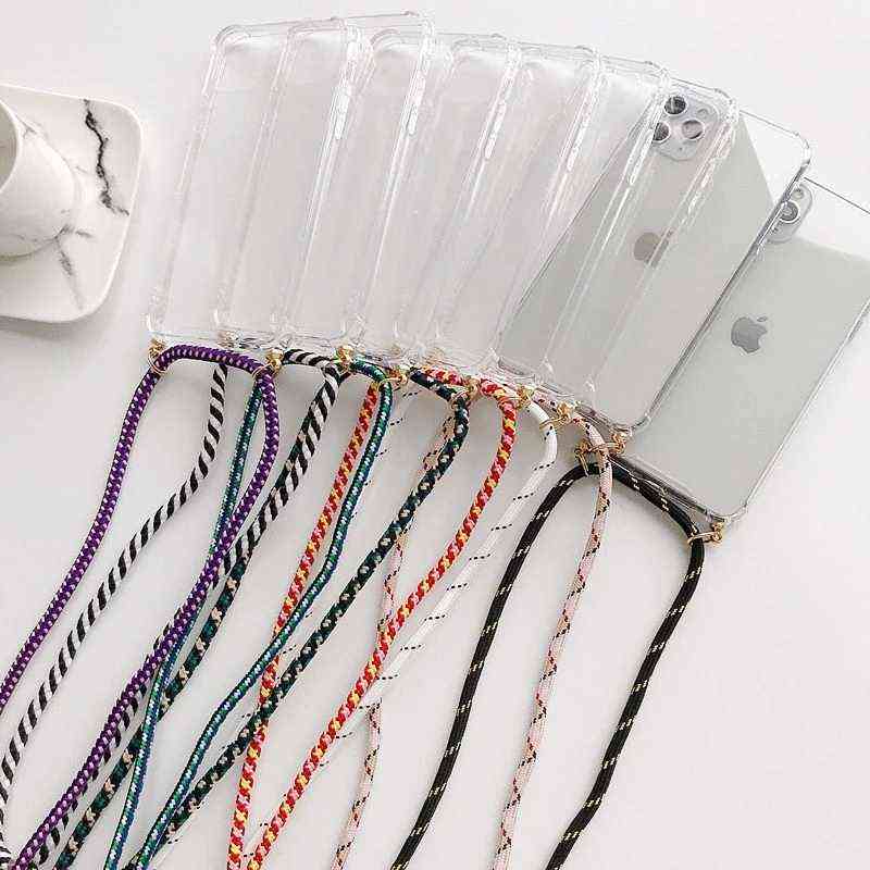 

Cell Phone Cases Necklace Lanyard Strap Chain Phone Case For iPhone 14 13 12 11 Pro Max XS X XR 6 7 8 Plus SE 2020 Transparent Soft Rope Cover T220921