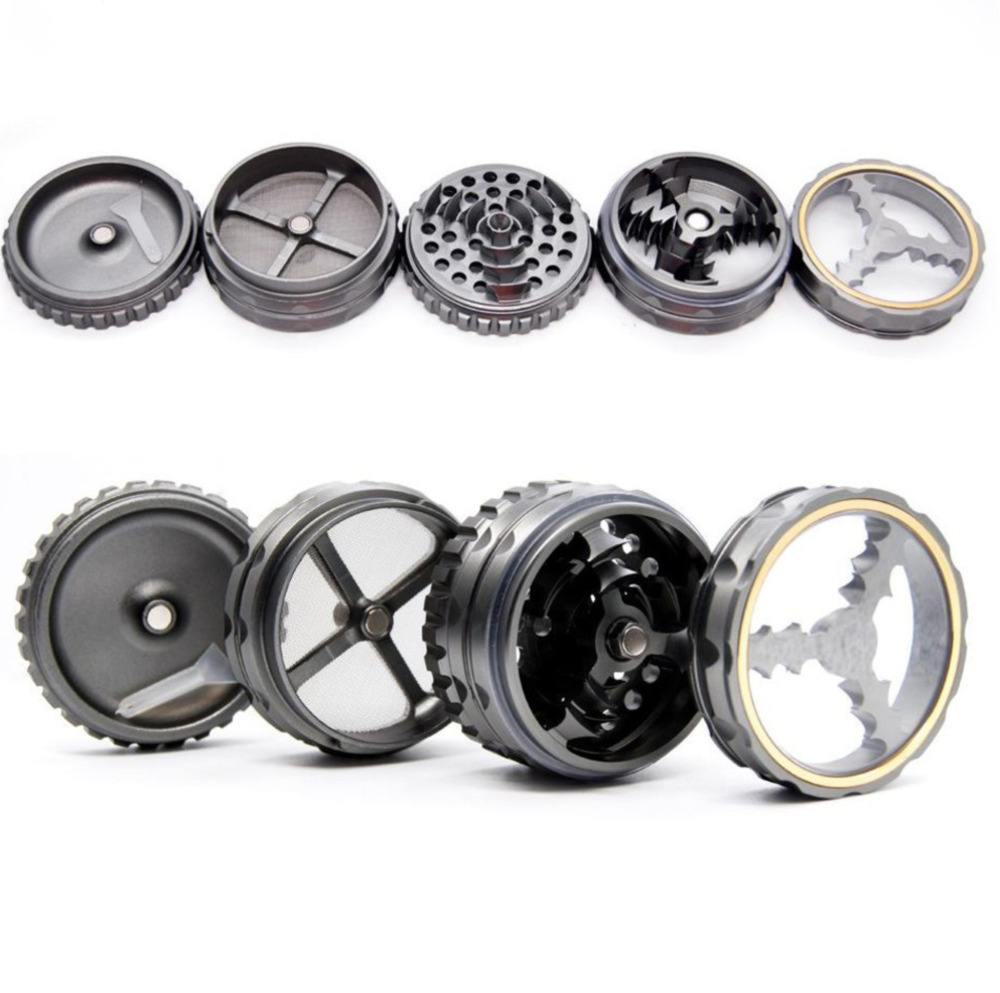 

2.5 Inches 5 layers Herb grinders smoking accessories Aluminum Alloy grinders Spice Mill Crusher Manual tobacco grinder