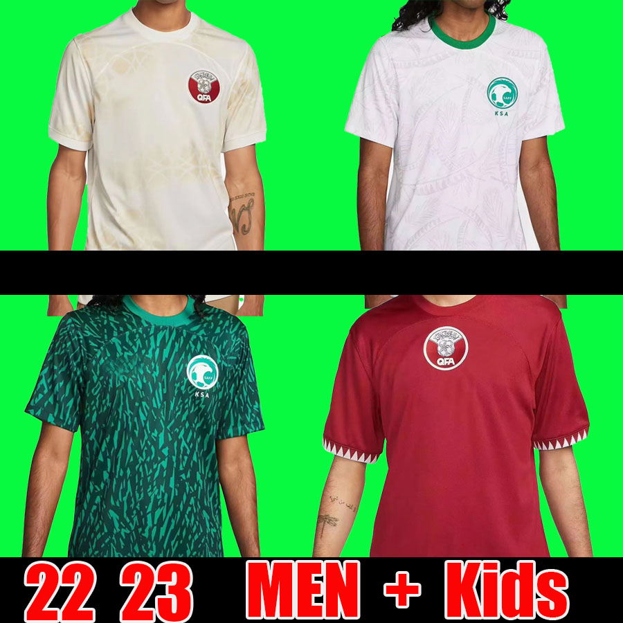 

22 23 Qatar Soccer Jerseys 2023 SAUDI ARABIA Camisetas De Futbol home away third Men Adult short sleeve Football Shirt Uniforms top 22 23 national team, 22 23 home aldult world cup