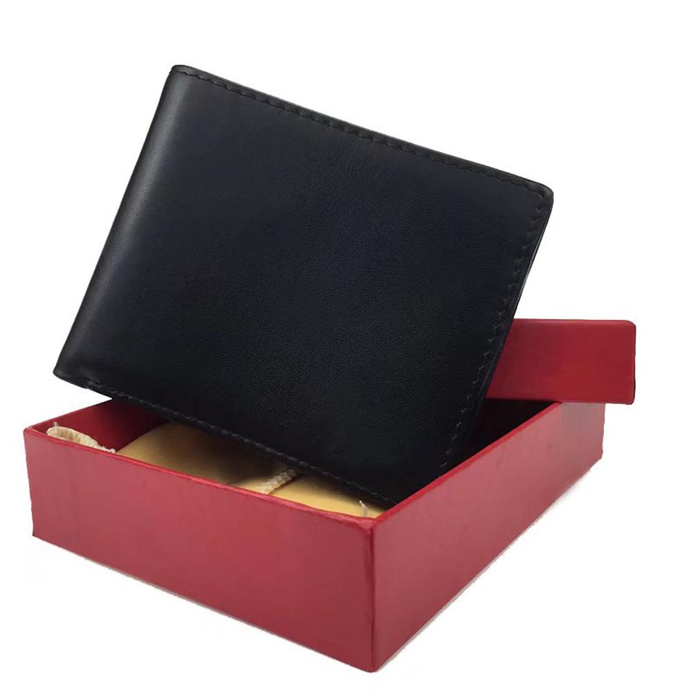 

Boxed Mens luxury Wallet Short Leather Wallet Men Wallets ID Card Set, With box