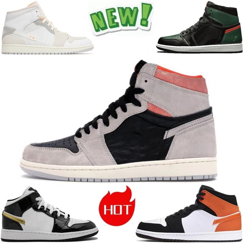 

1 1s High Basketball shoes Inside Out White Grey Paint gold Game Royal Midnight Navy Smoke Gray Mid Shattered Backboard Luxury Womens Trainers Mens Sneakers With Box, 1s shadow