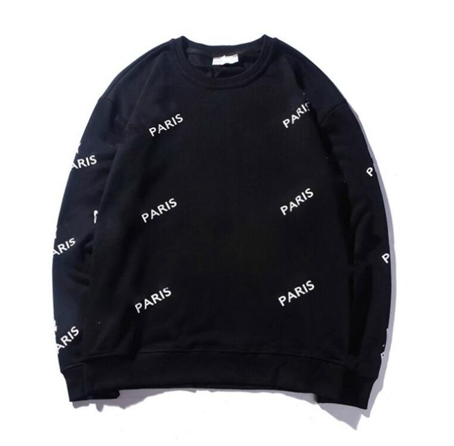New Mens Hoodie Sweatshirts Black White Red All Cotton paris print Jumper Hoody Autumn Winter Designer O-Neck Hoodies Brand Male Female Casual Stree