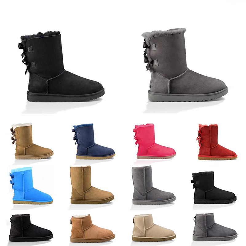 

2022 designer boots for women black chestnut grey red navy classic ankle short womens winter boot fashion snow shoes size 5-10