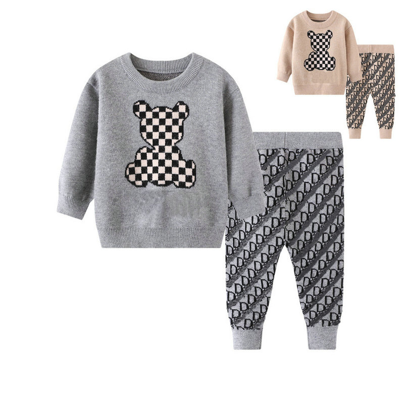 6-24 mois Ensembles de vêtements pour enfants BÉBÉ garçons filles Vêtement Automne Hiver Motif enfants Designer tricot cachemire Pull Costume man