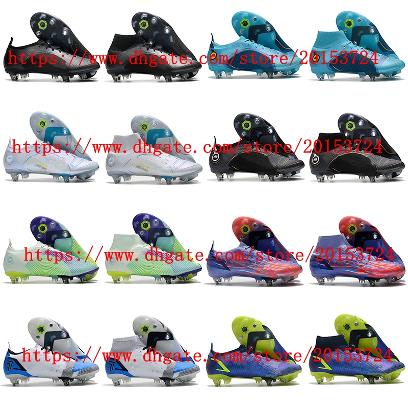 

Mens Soccer shoes Mercurial Vapores XIV Elite SG Cleats Football Boots Neymar Ronaldo Scarpe Da Calcio Firm Ground Breathable, As picture 9