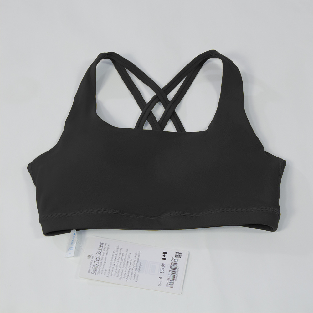 

2022 Yoga Outfits Fashion designer yoga clothes energy women sports underwear cross bra sexy silicone cotton pad lu-38