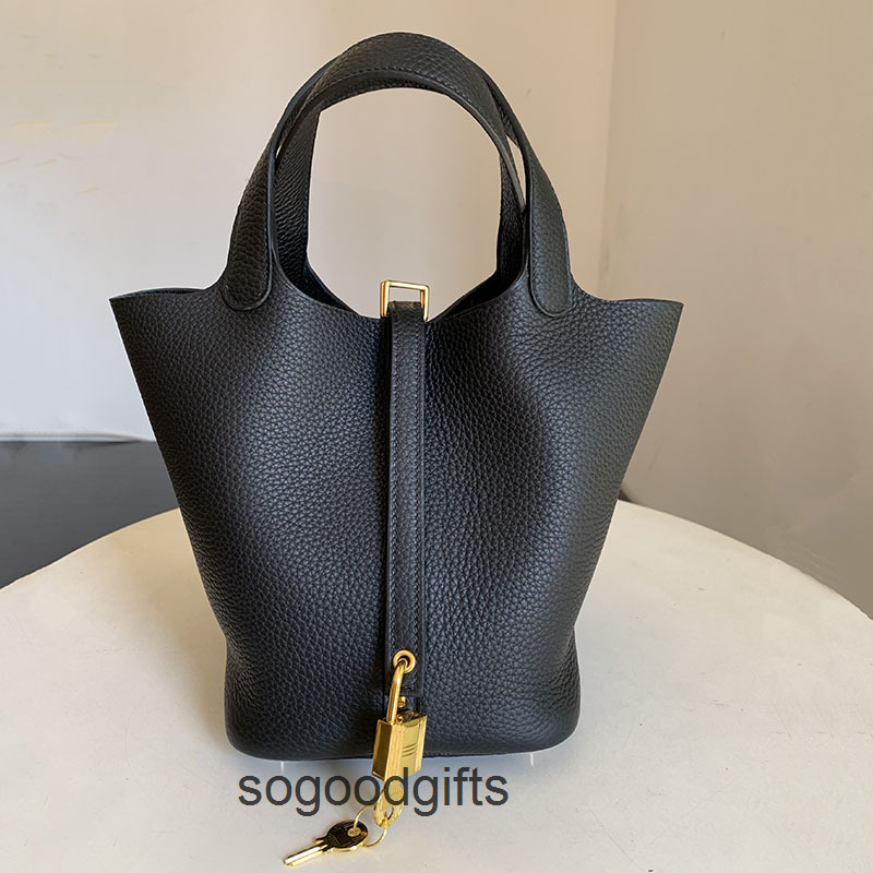 Sacs de créateurs pour femmes Serrure Picotin Sacs à main Herme Sac fourre-tout Directeur noir ligne de cire à coudre à la main Sac à légumes en
