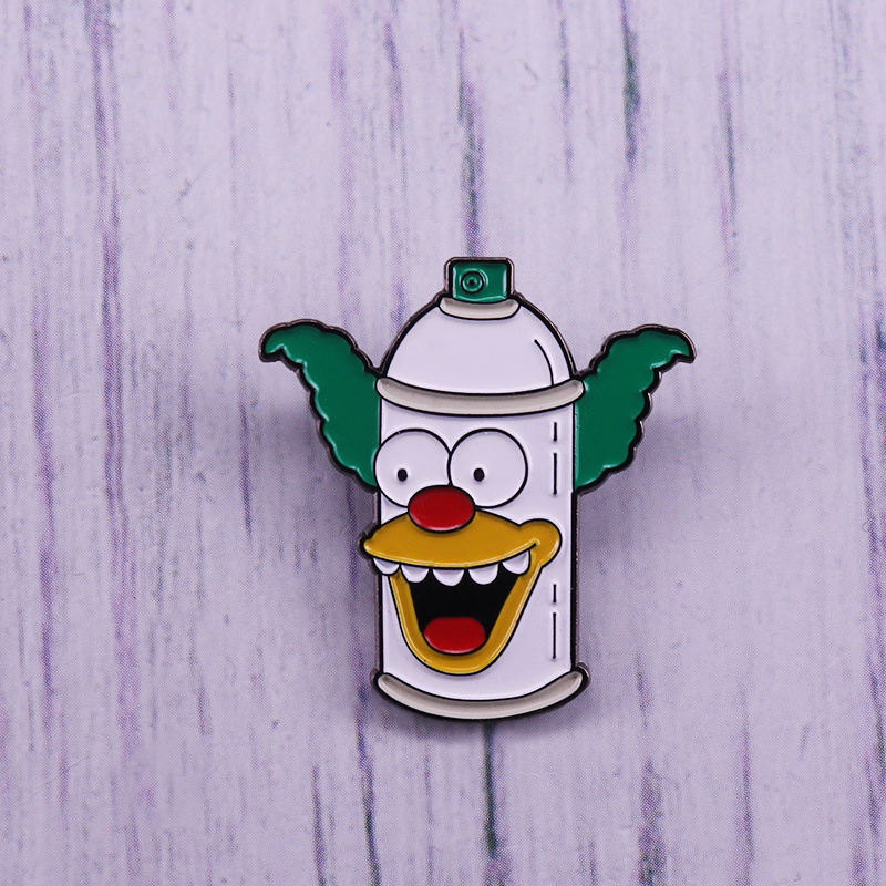 

Krusty the clown brooch cute cartoon badge pop culture anime gift, As picture