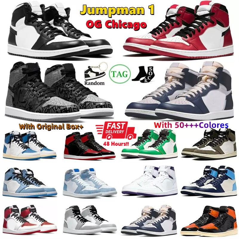 Chaussures de basket Jumpman 1s OG Retro Baskets pour hommes High Mid Low Travis Fragment Scotts University Blue Dark Moka Stage Homage Haze Pate
