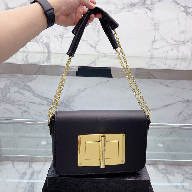 

Flap Crossbody Bag Women Chain Shoulder Bags Genuine Leather Rotary Latch Fashion Letters Interior Zip Pocket Solid Color Handbags Purse, Just a box