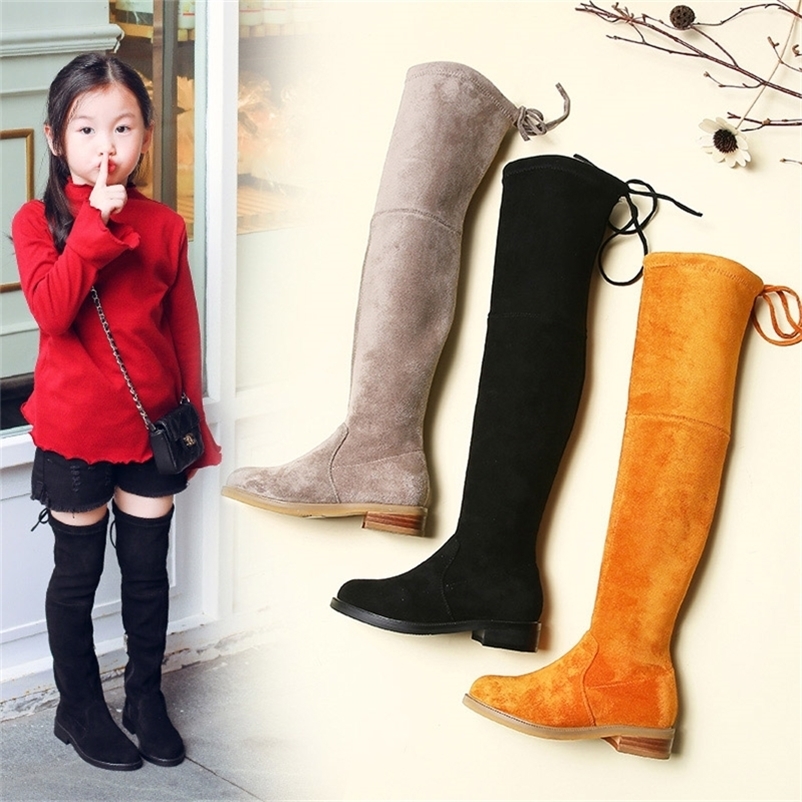 Bottes enfants sur genou fille chaussures mode automne et hiver princesse filles 220921