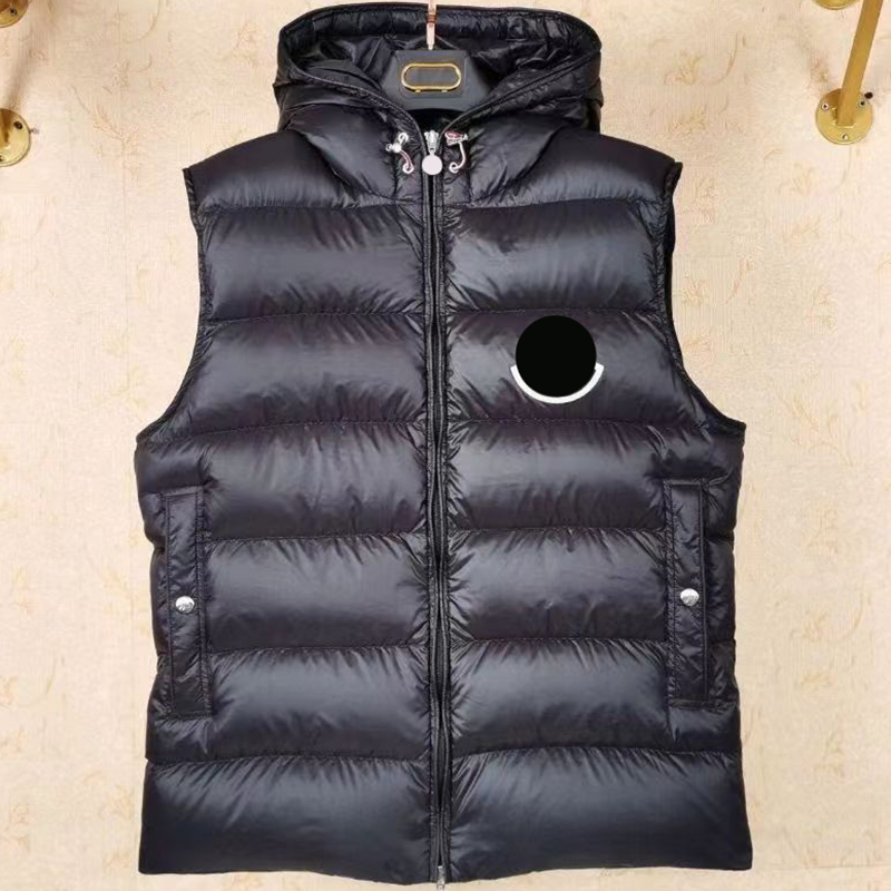 

Maya Designer Men's Vests Down Sleeveless Design Vest Luxury Flocking Logo Badge Women's Black Vest, Supplement (not shipped separately)