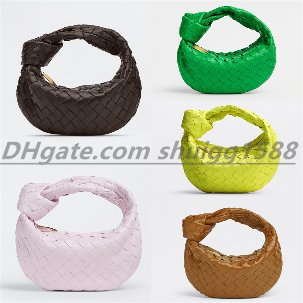 

High quality armpit shoulder bag Fashion woven leather handbag Luxury designer Moon shaped medium bags Women' Cosmetic Bags cross purses, Paper box