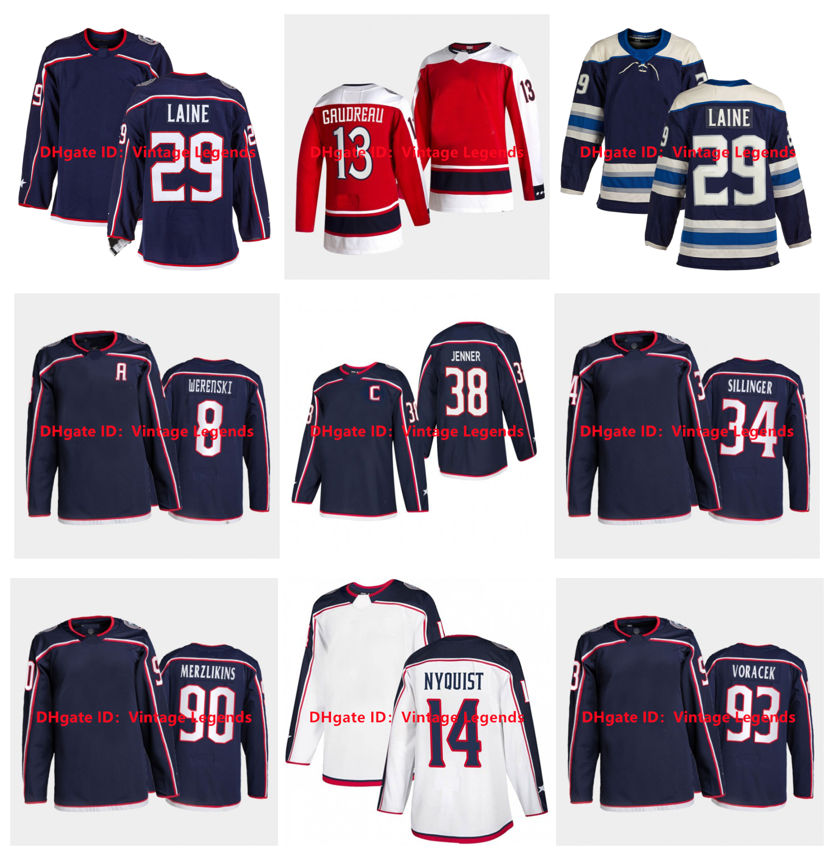 

Patrik Laine Hockey Jersey Blue Jackets Johnny Gaudreau Boone Jenner Zach Werenski Gustav Nyquist Elvis Merzlikins Cole Sillinger Jack Roslovic Sean Kuraly Nash, Kids size s/m l/xl