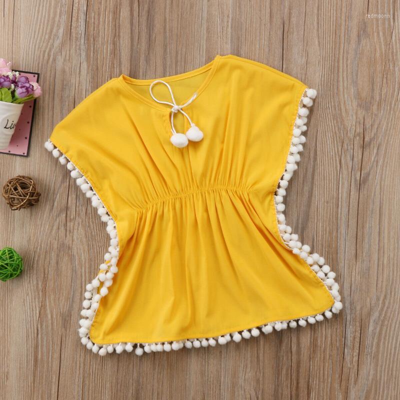 

Women's Swimwear Women's 2pcs Set Toddler Kids Casual Baby Girls Dress Tassel Beach Dresses Sundress Swimsuit Bathing Suit Cover Up, Yellow