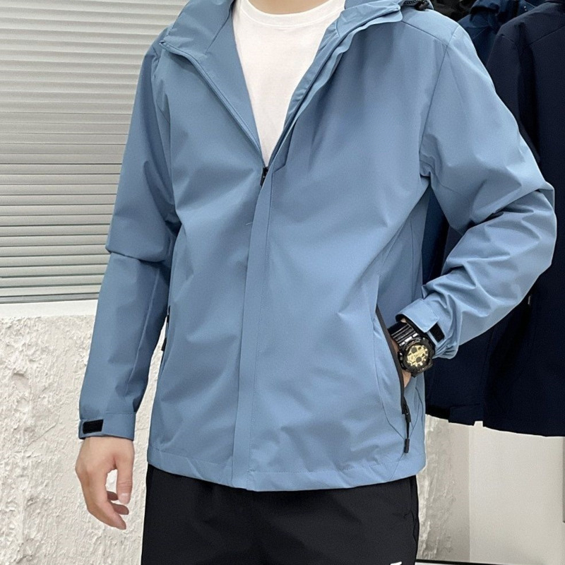 

Arc Mens Jacket Outdoor Sports Hooded Jackets Designer Hoodie Nylon Waterproof Zipper Cardigan Coat Large Size Sportswear 4xl 5xl, Black