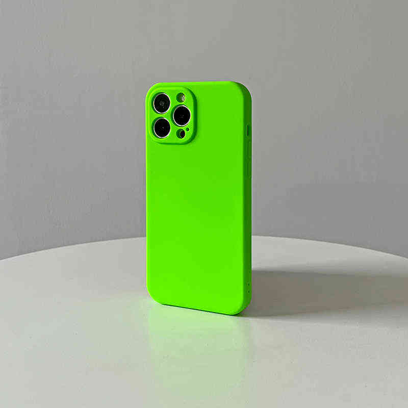 

Cell Phone Cases Neon Silicone Case for iPhone 14 pro max 11 13 Pro Max Fluorescence Full Protection Camera Lens Cover for iPhone 12 Pro Cases T220921, Cherry