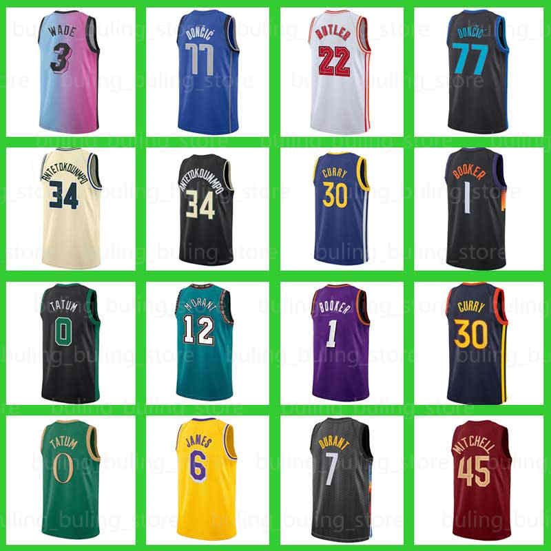 

12 Ja Morant Basketball Jersey 6 Jayson Tatum Kevin Durant 0 Giannis Antetokounmpo Grizzlie Devin Booker 1 Luka Doncic 30 34 Stephen Curry Jimmy Butler James Mitchell