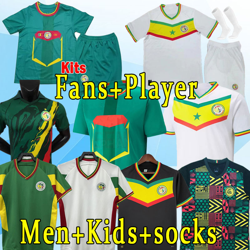 S-4XL 2022 2023 Sénégal Jerseys de football 1 étoile African Cup Retro 2002 Koulibaly Gueye Kouyate 22/23 Sarr Homme Maillot de Foot Football Men