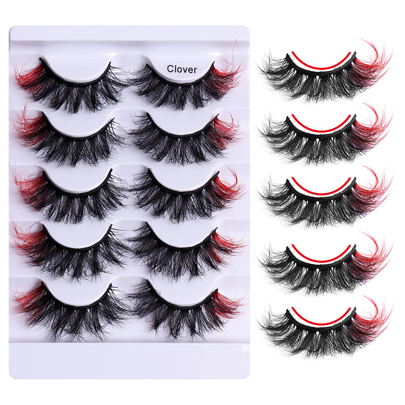 

Fluffy False Eyelashes 5 Pairs European and American Color Thick Artificial Mink Hair Spot Multi-Layer Three-Dimensional Fashion Eyelash