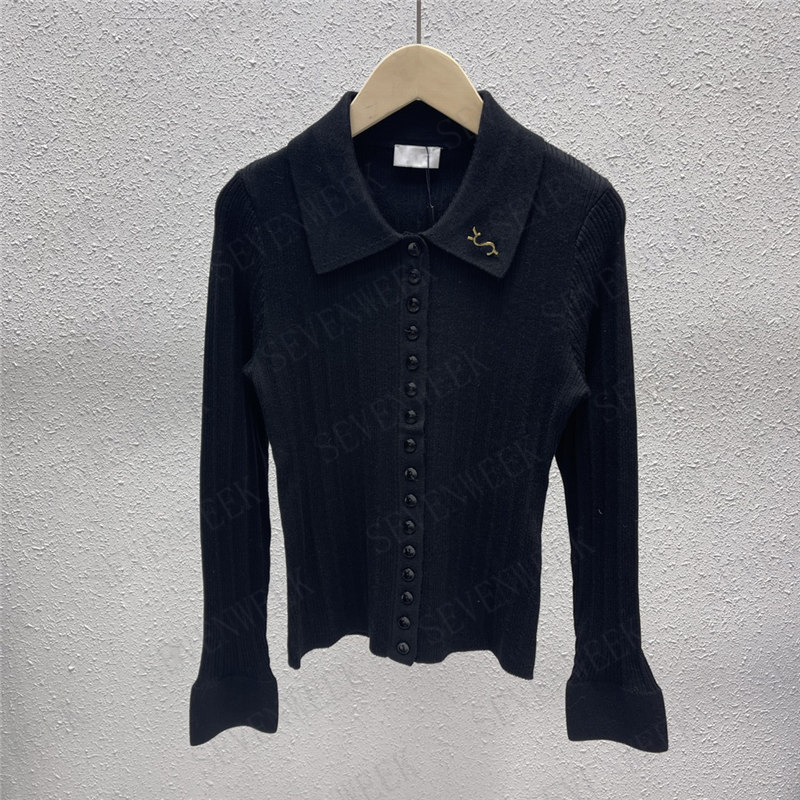

Polo Knitted Sweaters Cardigan For Women Metal Letter Pin Designer Tops Fashion Brand Lady Sweater Pullover, Extra shipping/no ship