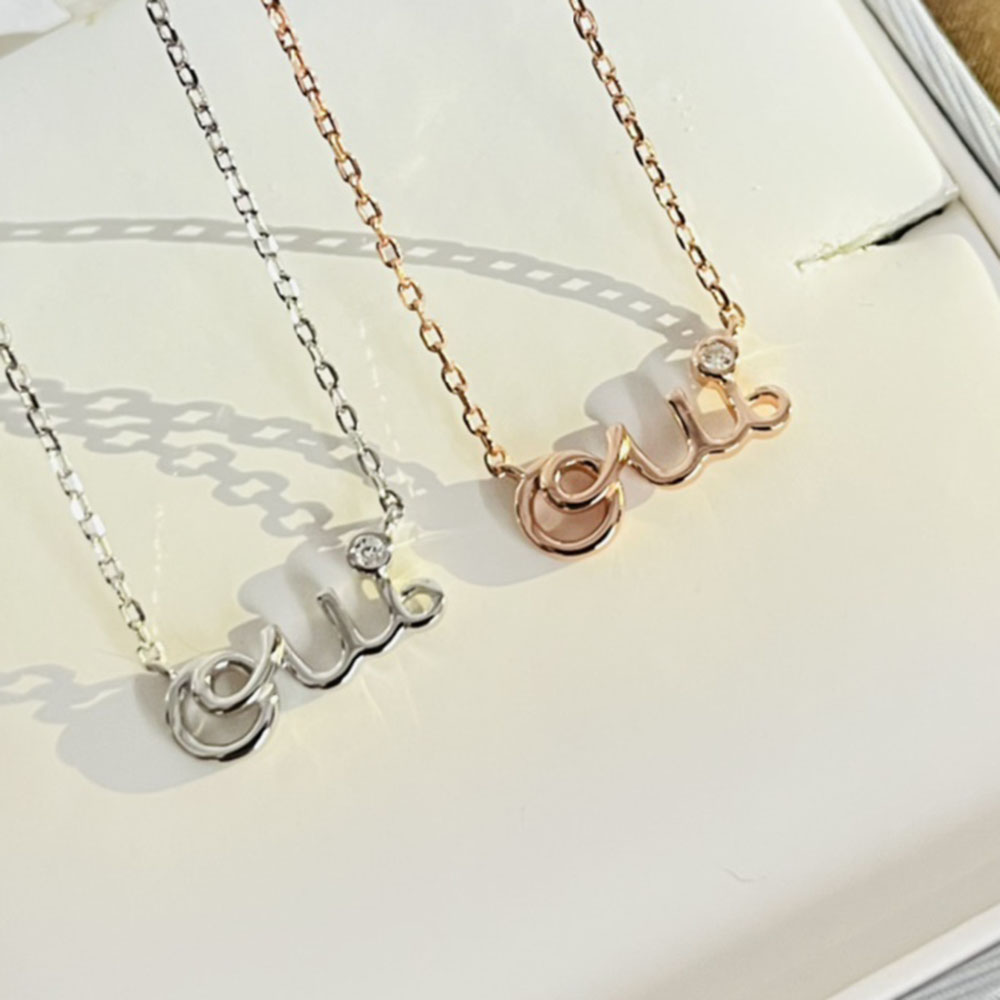 

Oui and Letter D Necklace Designer Fashion Sterling Silver and Gold Necklace Jewelry Gold Luxury Party Wedding Jewelry Thin 22092201CZ