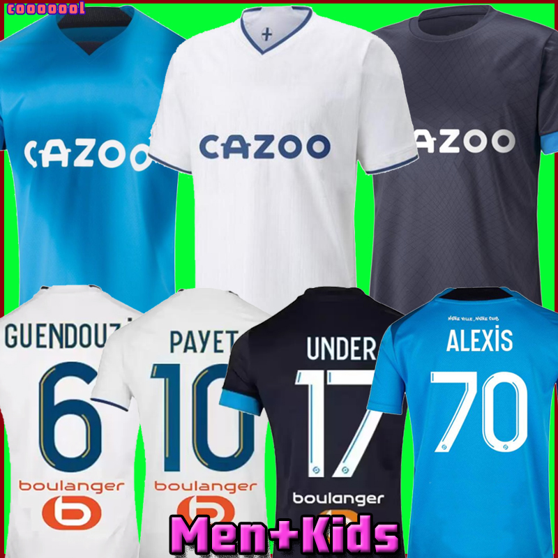

22 23 ALEXIS soccer jersey 2022 2023 PAYET CLAUSS GERSON GUENDOUZI MILIK UNDER TOURE DIENG marseilles maillot de foot football shirt uniforms men kids kit away, Kids home