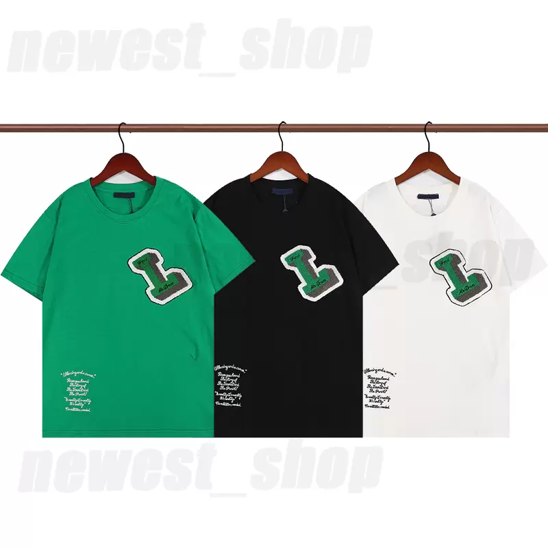 

2022 Summer paris Mens T-Shirts designer tee luxury flocking letter tshirt t shirt Classic fashion green womens short Sleeve casual cotton t-shirt tops, White1