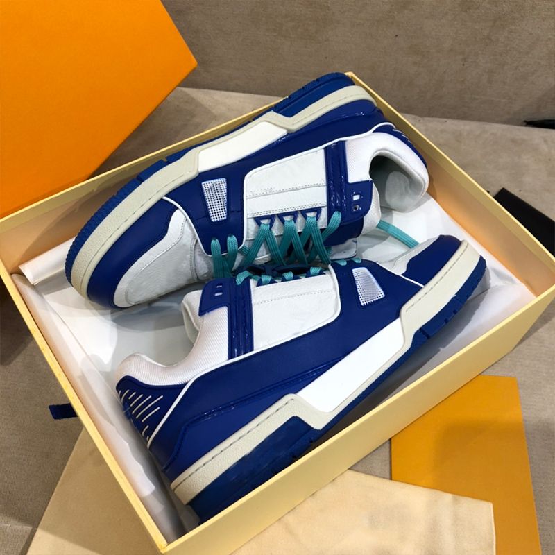 

Designer Brand Sneakers Men Women Designer Low Top Leather Flat Casual Shoes Velcro Blue Red Orange Green Outdoor Running Shoes, 28
