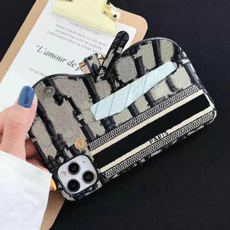 

Phone Cases Wallet Case Luxury Designer Cellphone Case With Card Solt For 11 12 13Pro 14 Pro Max 12/13mini Phones Cover Anti-Fall Phonecase, Grey
