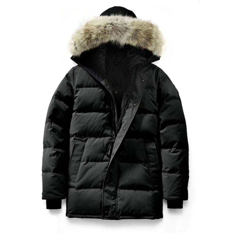 

Mens Down Jackets Canadian Parka Winter Waterproof Cloth Men Wolf Fur Wyndham Jacket Hooded Fourrure Outwear Raccoon Furs Warm Coat, Photo style and color