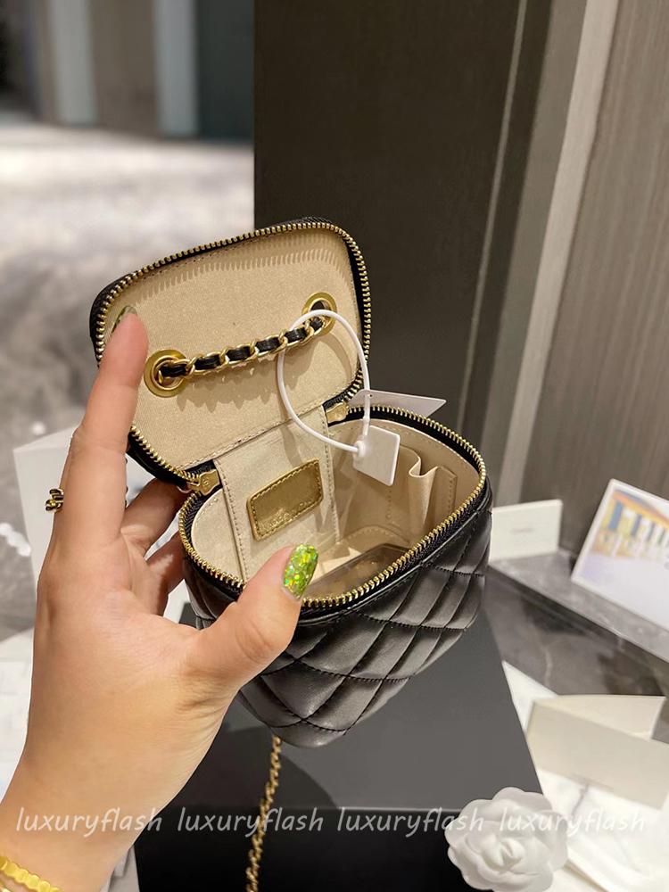 

Women Crossbody Bags Shoulder Handbags Designer Luxury Mini Portable Box Cosmetic Lipstick Bag Sheepskin Black Ladies Fashion Smal, Box(not sold separately)