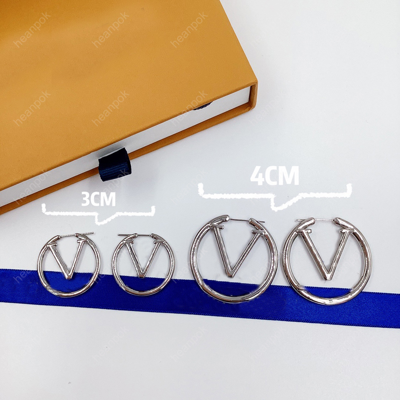 

Women Hoop Earrings Fashion Circle Gold Earring Jewelry Luxurys Designer Earrings Letter Stud Earring Silver Hoops Box Size 5cm 4cm 3cm 2022