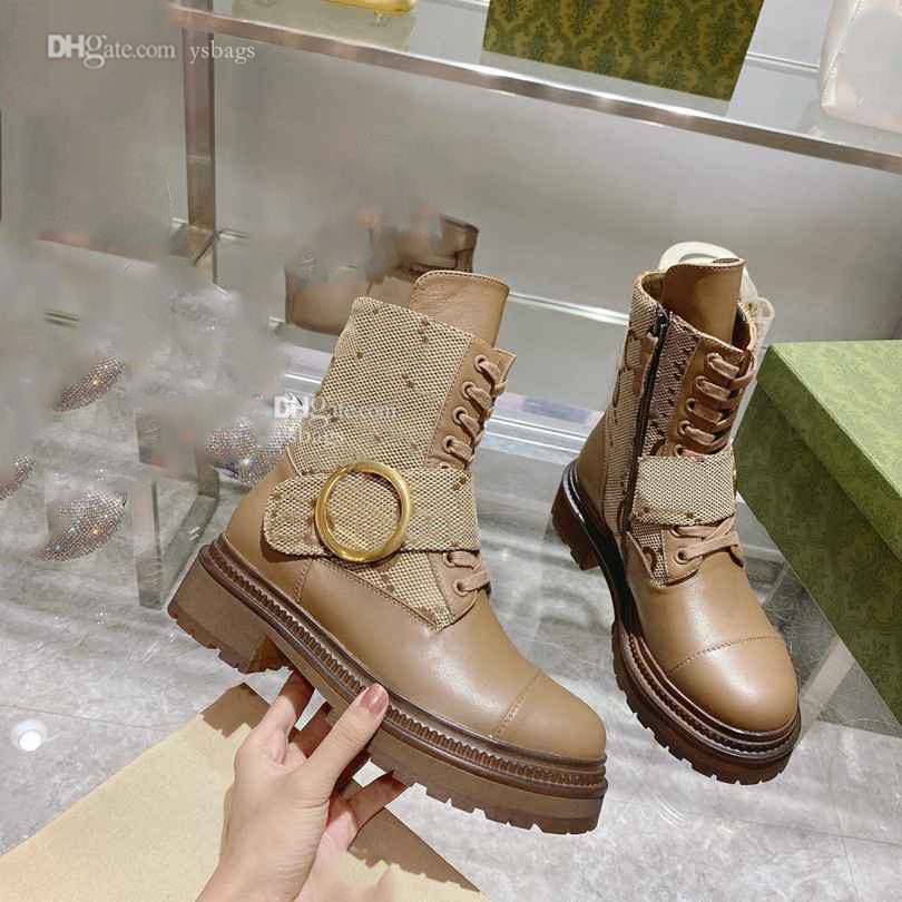 

Designer Women Ankle Boots Letter GGity Leather Canvas Heel Boot Fashion Woman Winter Blondie Booties afssf