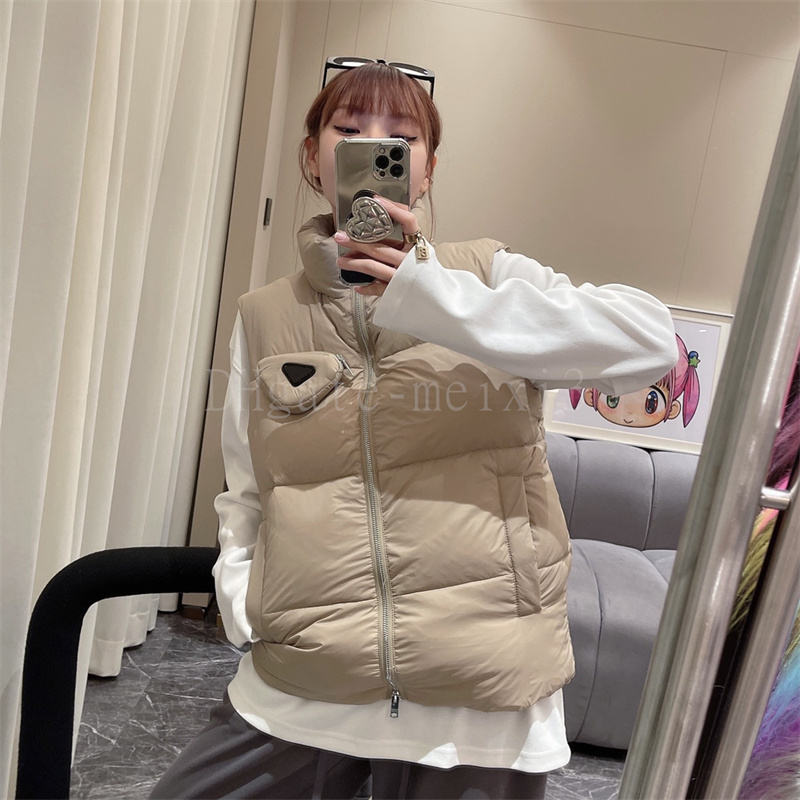 

Vests Men' Women Bread Clothes Mens Designer Stand Collar Down Cotton Vest Fashion Couple Sleeveless Spring Autumn Windbreaker Thicken QTOF, Vest-brown