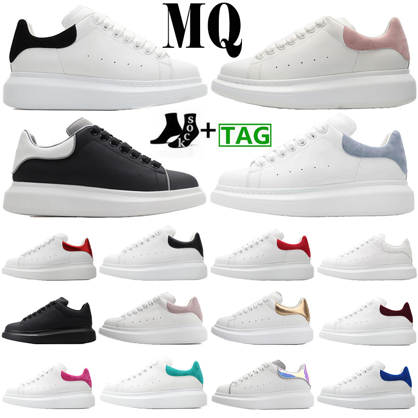 

Designer Woman Shoe Leather Lace Up Men Fashion Platform Oversized Sneakers MQ White Black Mens Womens Luxury Velvet Suede Casual Shoes Chaussures de Espadrilles, Box