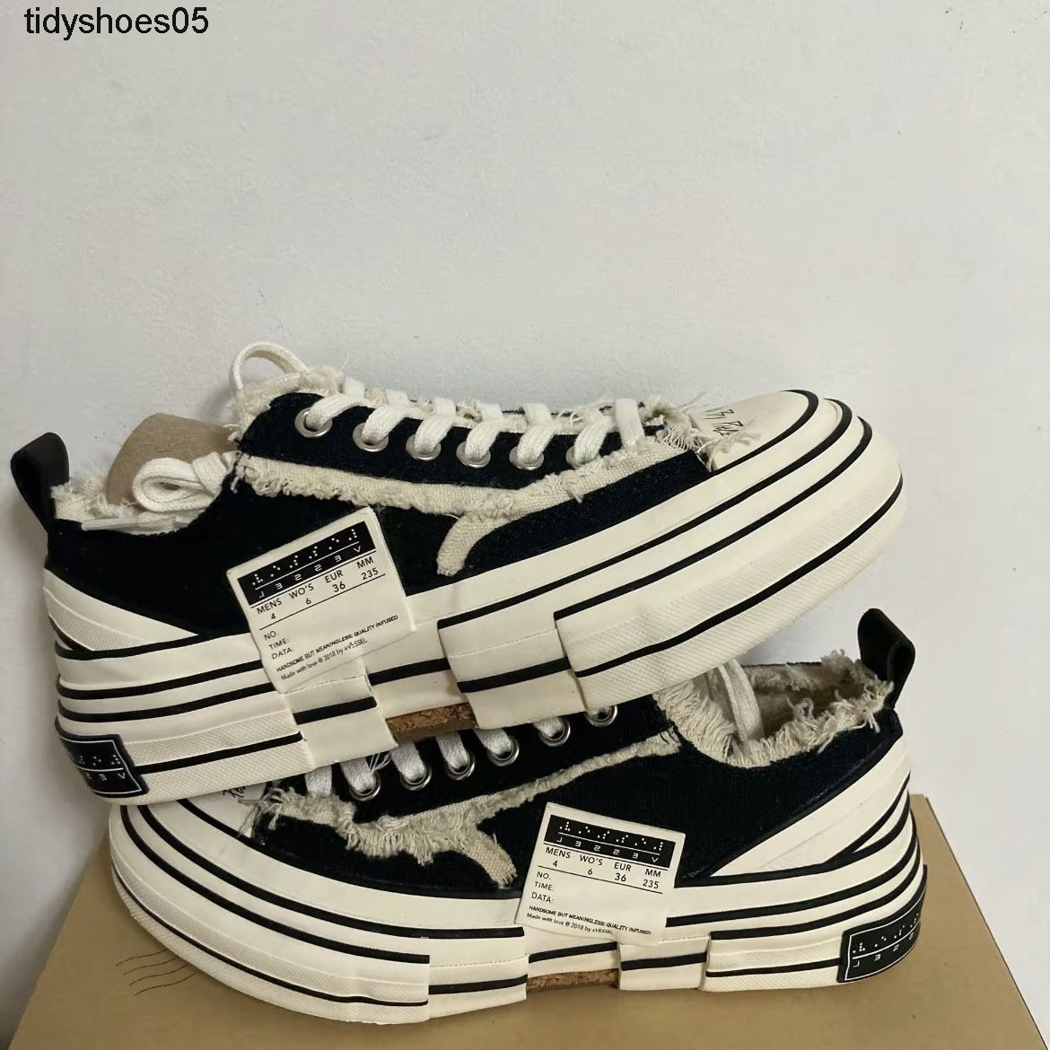 

Jianhao XVESSEL Wu Black Classic Low Sect Beggar Canvas Shoes Small Fragrance Color Change Gene Mutation Dongguan Goods, Tie dyeing