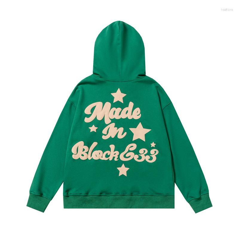 Men&#039;s Hoodies Men&#039;s Letter And Stars Puff Terry Hooded Sweatshirts Male Female Streetwear Solid Color Casual Oversized Pullover-image-805875516