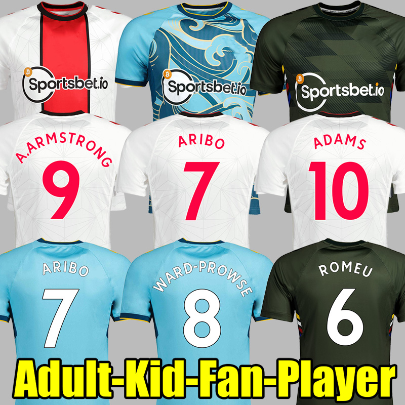 

22 23 Southamptons SAINTS ADULT Soccer Jerseys REDMOND ARIBO#7 WARD-PROWSE ELYOUNOUSSI ROMEU#6 Football shirts adult men kids kit 741863 shirts tops, Away epl
