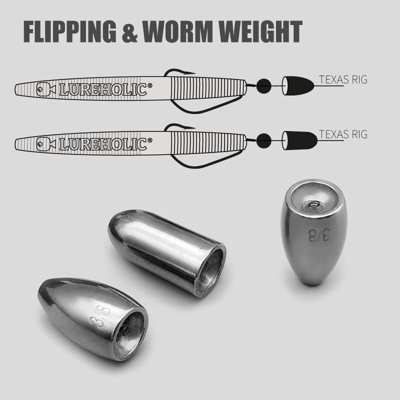 

tungsten sinkers fishing FishingFishing Lures Lureholic Texas Tungsten Sinkers Flipping Worm 1/16-2 OZ Bullet Weights Columnar 3.5-56g Bass