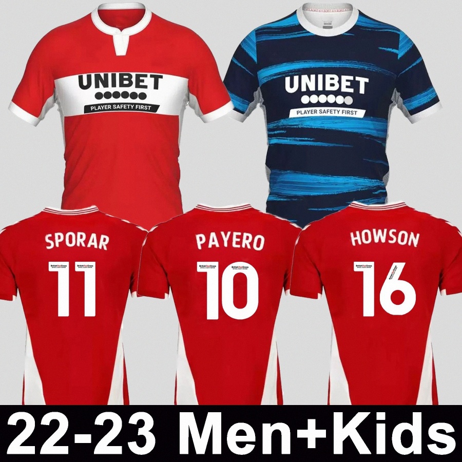 

22 23 Middlesbrough Soccer Jerseys Coventry 2022 2023 TAVERNIER PAYERO HOWSON MCNAIR BOLA Birmingham Football Shirt Uniforms KIDS KITS HOGAN BELA SHEA b33O#, 22 23 home kids