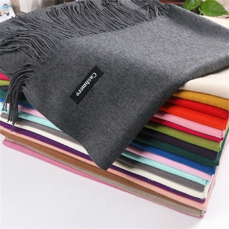 

Scarves 200x70cm High Quality Winter Cashmere Scarf Thicken Warm Pashmina Shawl Wrap Long Tassel Solid Acrylic Wool ShawlS YR001 220921