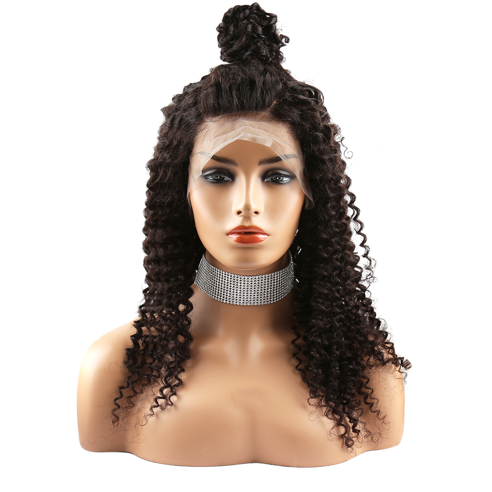 

sale curly wave lace front wig preplucked brazilian deep curly wavy remy virgin human hair wigs for black women julienchina, Natural color