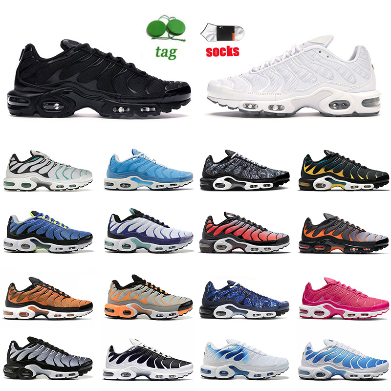 Classic All White Triple Black Running Shoes Tn Plus SE Sneakers Tns Hyper Blue Grape Ice France Bred University Red Metallic Silver Mean Green T