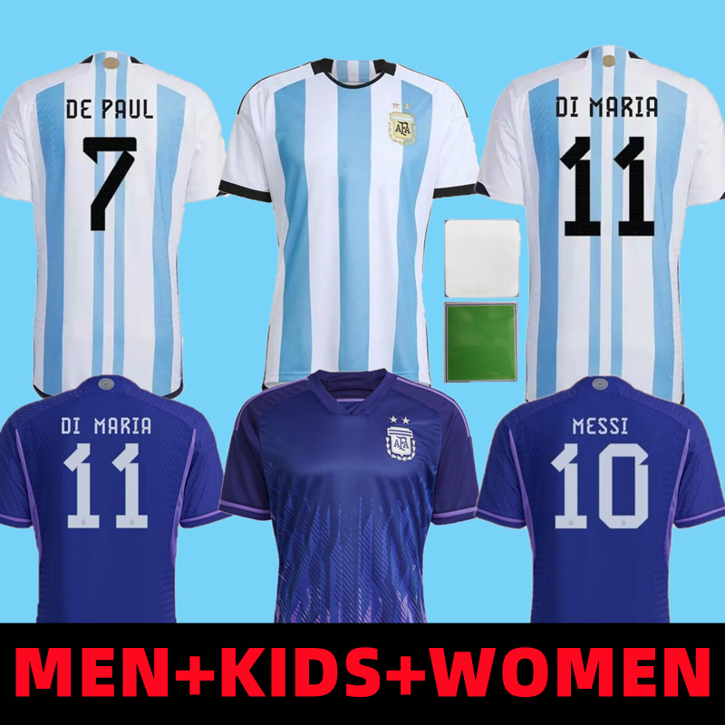 

2022 Fans player Version Argentina soccer Jerseys 22 23 MESSIS MAC ALLISTER DYBALA DI MARIA MARTINEZ DE PAUL MARADONA child kids kit Men women football shirt S-4XL, 2022 kids