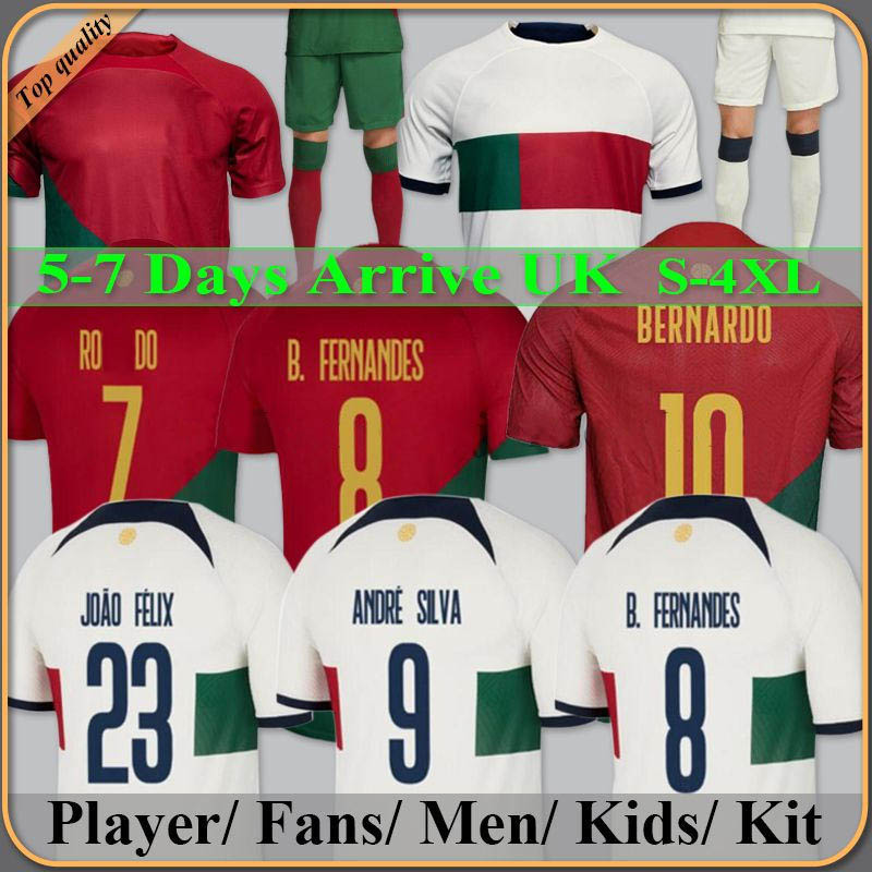 

2022 Portugueses soccer jersey Bruno FERNANDES DIOGO J. DANILO Portuguesa J. OTAVIO RONALDO Joao Felix Football shirt BERNARDO Portugieser Men Kids Kit uniform sets, 2022 away fans